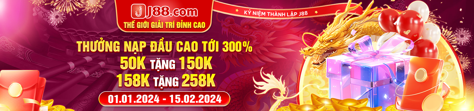 Khuyến mãi nạp đầu lên tới 300% giá trị tại J88